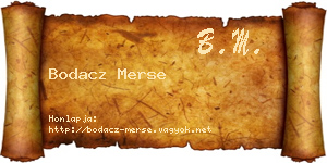 Bodacz Merse névjegykártya